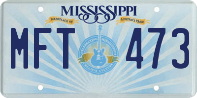 MS license plate MFT473