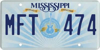 MS license plate MFT474