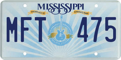 MS license plate MFT475