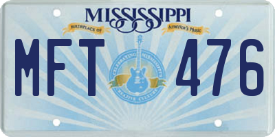 MS license plate MFT476