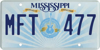 MS license plate MFT477