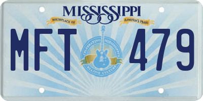 MS license plate MFT479