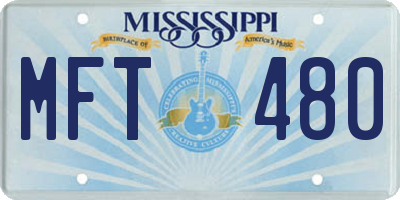 MS license plate MFT480