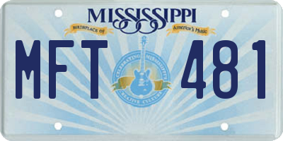 MS license plate MFT481