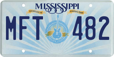 MS license plate MFT482
