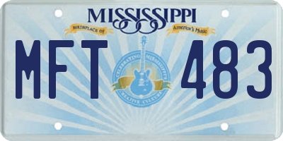 MS license plate MFT483