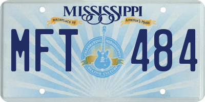 MS license plate MFT484