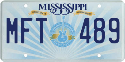 MS license plate MFT489