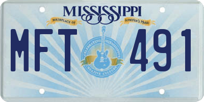 MS license plate MFT491