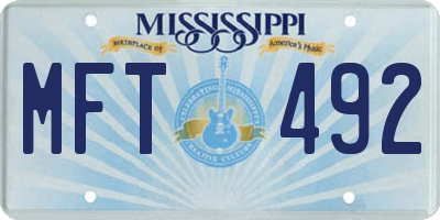 MS license plate MFT492