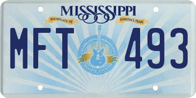 MS license plate MFT493