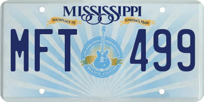 MS license plate MFT499