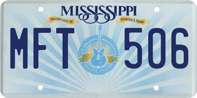 MS license plate MFT506