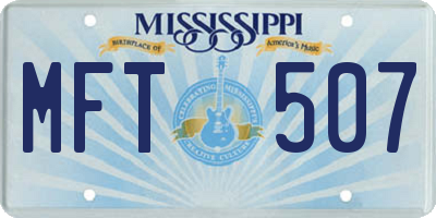 MS license plate MFT507