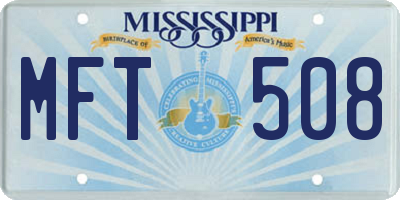 MS license plate MFT508