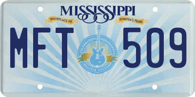 MS license plate MFT509