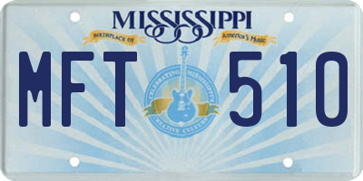 MS license plate MFT510