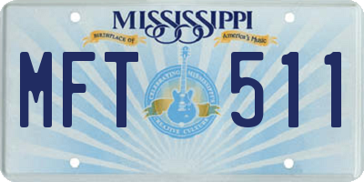 MS license plate MFT511