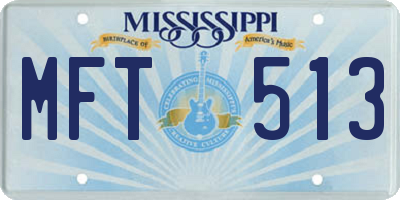 MS license plate MFT513