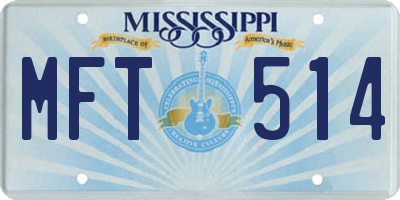 MS license plate MFT514