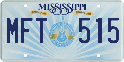 MS license plate MFT515