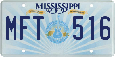 MS license plate MFT516