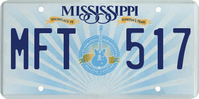 MS license plate MFT517