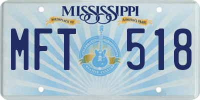 MS license plate MFT518