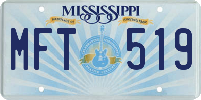MS license plate MFT519