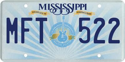 MS license plate MFT522