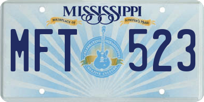 MS license plate MFT523