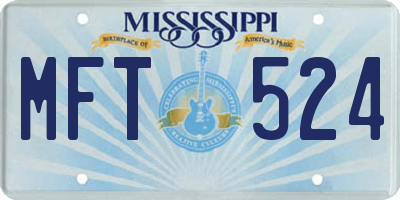 MS license plate MFT524