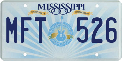 MS license plate MFT526