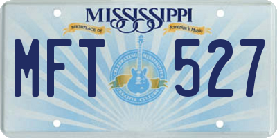 MS license plate MFT527