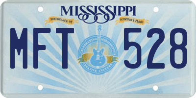 MS license plate MFT528