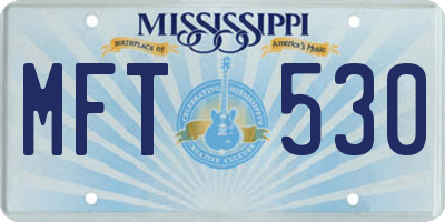 MS license plate MFT530