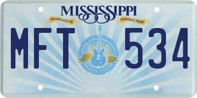 MS license plate MFT534