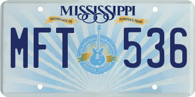 MS license plate MFT536