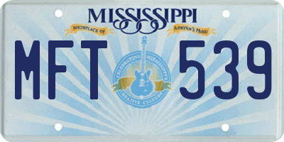 MS license plate MFT539
