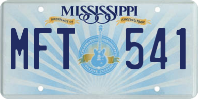 MS license plate MFT541