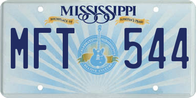 MS license plate MFT544