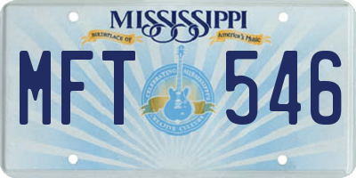 MS license plate MFT546