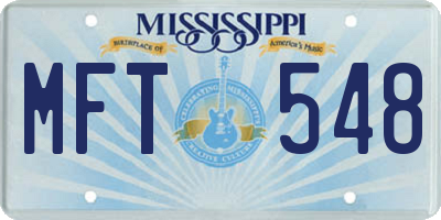MS license plate MFT548