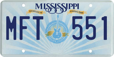 MS license plate MFT551