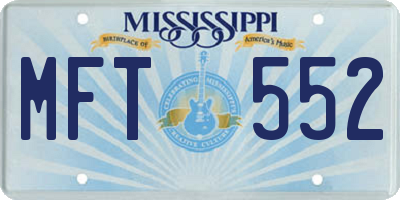 MS license plate MFT552