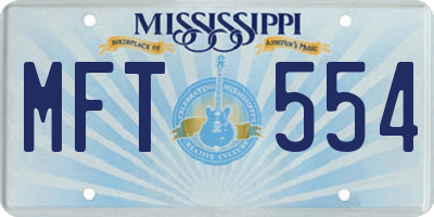 MS license plate MFT554