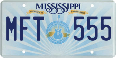 MS license plate MFT555