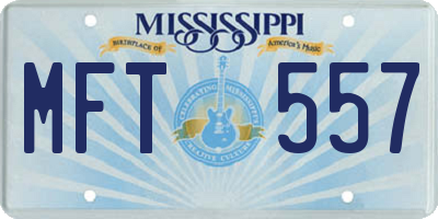 MS license plate MFT557