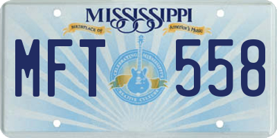MS license plate MFT558