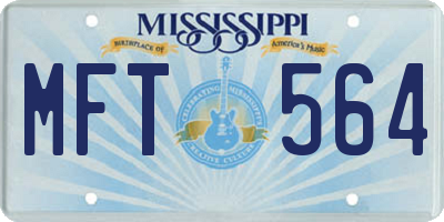 MS license plate MFT564